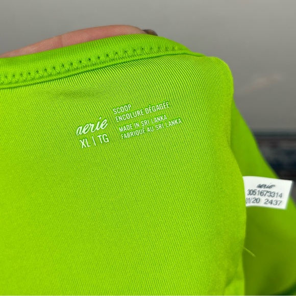 Aerie Green Lace Bikini Swimsuit Scoop Tank Top Bikini Bottom L/XL - Picture 7 of 9